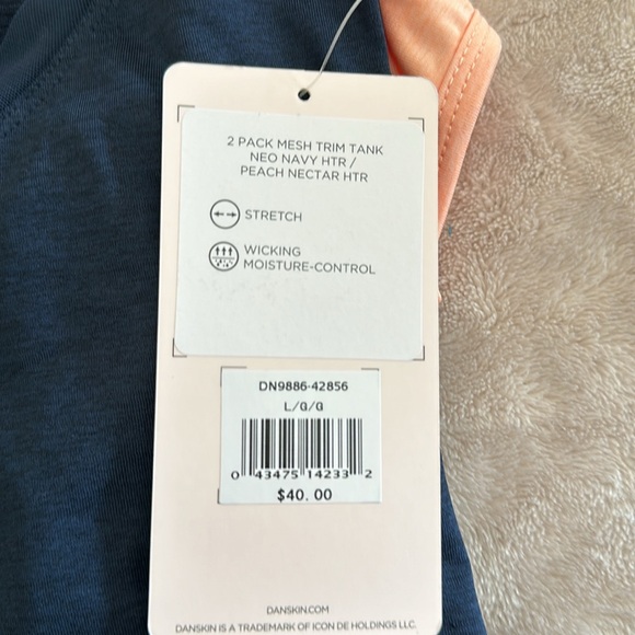 DANSKIN 2 Pack Mesh Trim Navy & Peach Heather, see pic peach color flaws -L NWT - Picture 9 of 9